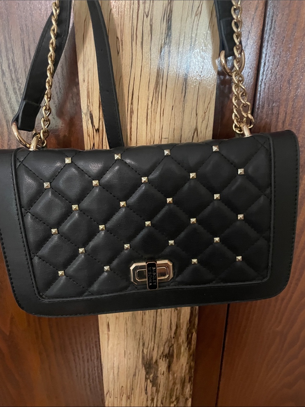 Badgley Mischka Black Quilted Chain Strap Crossbody Bag - Women - Picture 2 of 6